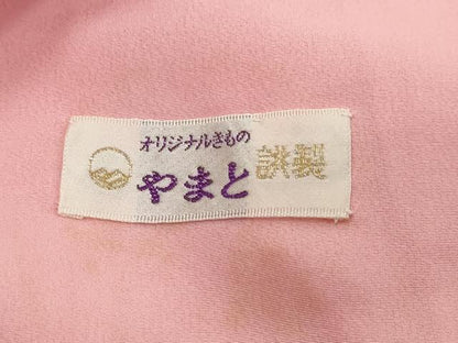 平和屋着物●上質な色無地　草花地紋　桃色　やまと誂製　正絹　逸品　未使用　DABI2933ud