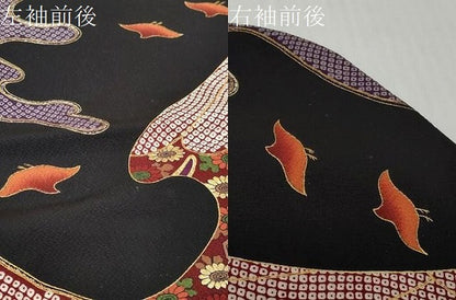 平和屋着物●豪華振袖　駒刺繍　草花文　金彩　正絹　逸品　DABI2935ud