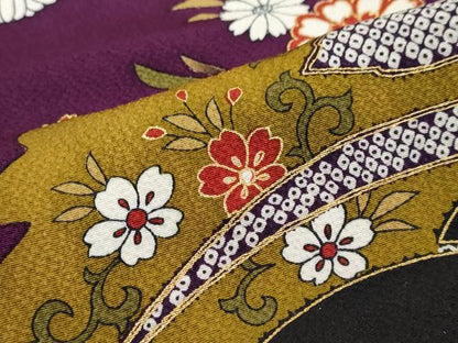 平和屋着物●豪華振袖　駒刺繍　草花文　金彩　正絹　逸品　DABI2935ud