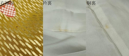 平和屋着物●豪華振袖　駒刺繍　扇面吉祥草花文　金彩　正絹　逸品　DABI2936ud
