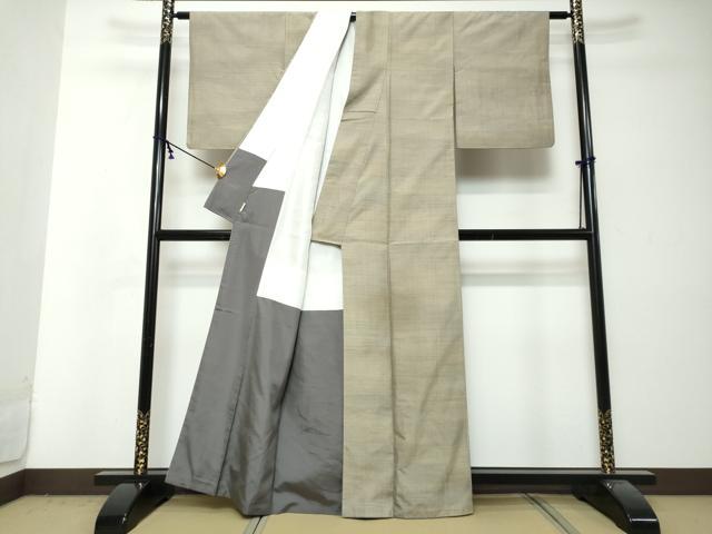 平和屋着物●青山みとも　紬　霞文　正絹　逸品　DABI2947ud
