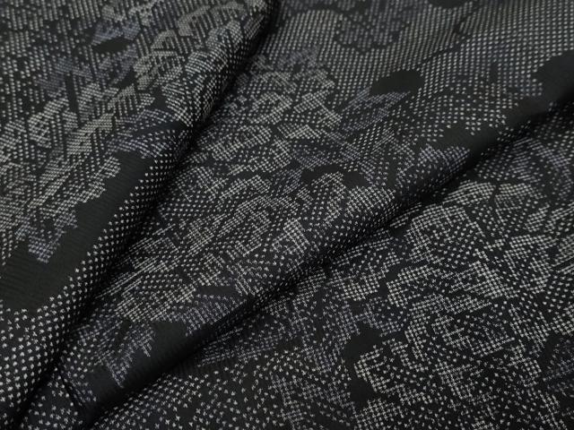 平和屋着物●本場大島紬　7マルキ　草花文　正絹　逸品　DABI2948ud