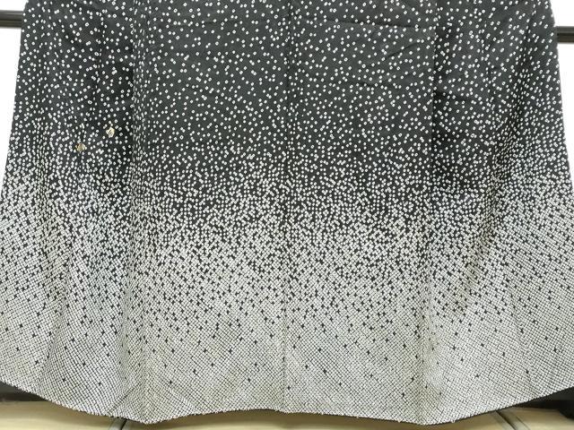 平和屋着物●訪問着　総絞り　刺繍　源氏香　黒地　金糸　正絹　逸品　DABI2950ud