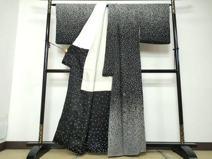 平和屋着物●訪問着　総絞り　刺繍　源氏香　黒地　金糸　正絹　逸品　DABI2950ud