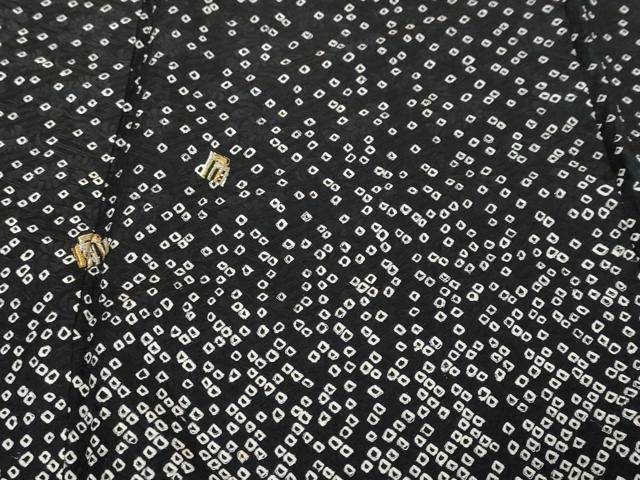 平和屋着物●訪問着　総絞り　刺繍　源氏香　黒地　金糸　正絹　逸品　DABI2950ud