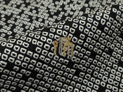 平和屋着物●訪問着　総絞り　刺繍　源氏香　黒地　金糸　正絹　逸品　DABI2950ud