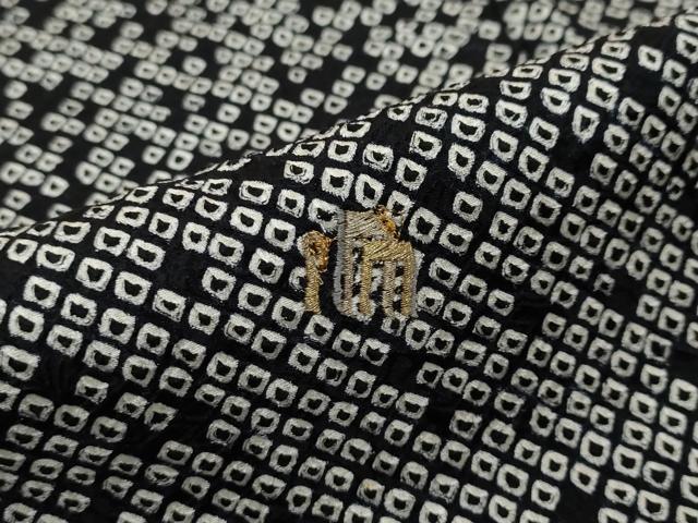 平和屋着物●訪問着　総絞り　刺繍　源氏香　黒地　金糸　正絹　逸品　DABI2950ud