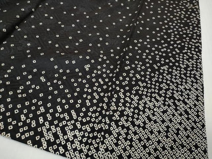 平和屋着物●訪問着　総絞り　刺繍　源氏香　黒地　金糸　正絹　逸品　DABI2950ud