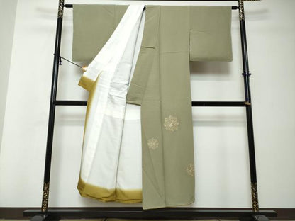 平和屋着物●豪華色留袖　総刺繍　洋花文　金銀糸　正絹　逸品　未使用　DABI2952ud
