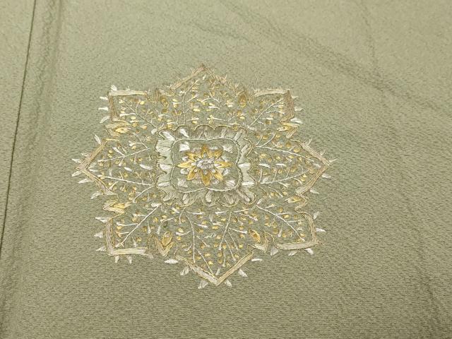 平和屋着物●豪華色留袖　総刺繍　洋花文　金銀糸　正絹　逸品　未使用　DABI2952ud