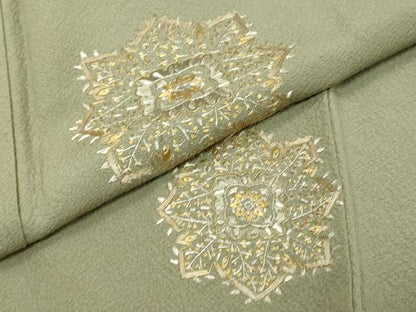 平和屋着物●豪華色留袖　総刺繍　洋花文　金銀糸　正絹　逸品　未使用　DABI2952ud