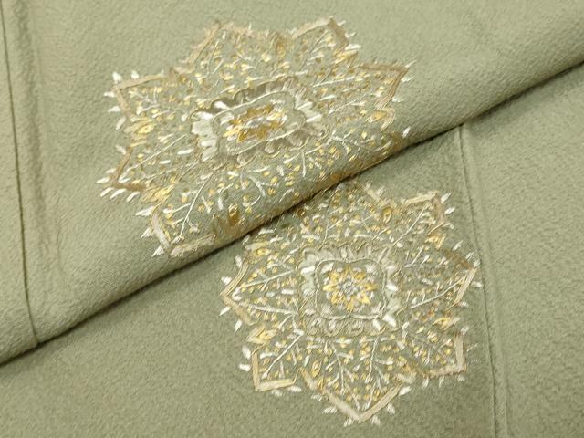 平和屋着物●豪華色留袖　総刺繍　洋花文　金銀糸　正絹　逸品　未使用　DABI2952ud