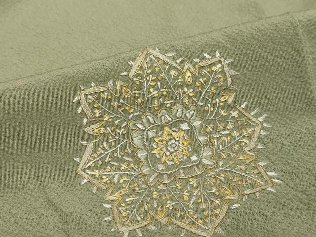 平和屋着物●豪華色留袖　総刺繍　洋花文　金銀糸　正絹　逸品　未使用　DABI2952ud