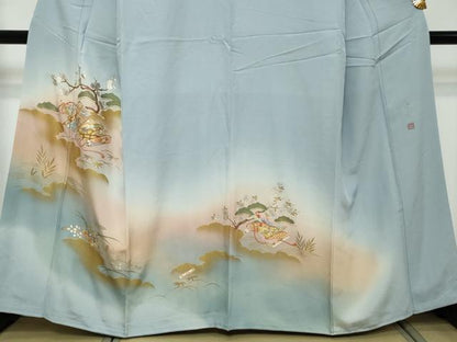 平和屋着物●豪華色留袖　作家物　刺繍　花鳥絵巻文　暈し染め　金彩　正絹　逸品　DABI2954ud