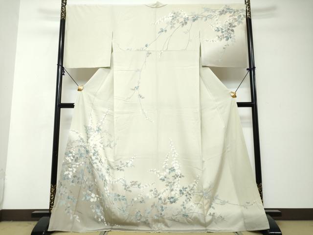 平和屋着物●訪問着　友禅　作家物　草花文　暈し染め　正絹　逸品　DABI2955ud