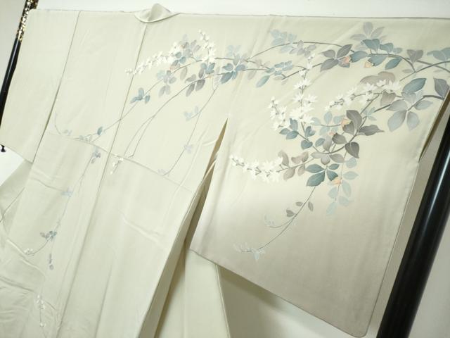 平和屋着物●訪問着　友禅　作家物　草花文　暈し染め　正絹　逸品　DABI2955ud