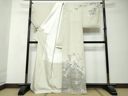 平和屋着物●訪問着　友禅　作家物　草花文　暈し染め　正絹　逸品　DABI2955ud