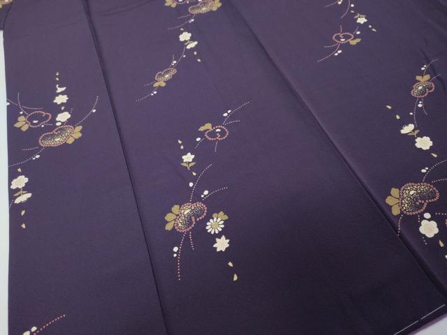 平和屋着物●上質な小紋　草花文　金彩　正絹　逸品　未使用　DABI2956ud