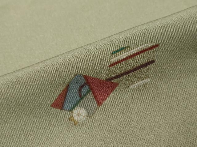 平和屋着物●上質な小紋　箔散らし草花文　正絹　逸品　DABI2960ud