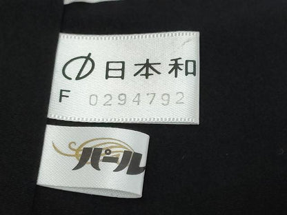 平和屋着物●伝統工芸師　服部光擴　江戸小紋　百柄　黒地　正絹　逸品　DABI2966ud