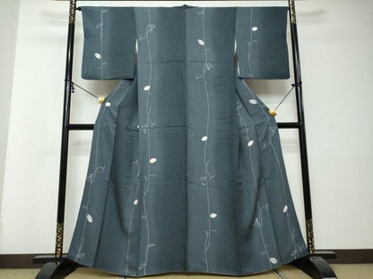 平和屋着物●上質な小紋　絞り　枝葉文　金彩　正絹　逸品　DABI2967ud