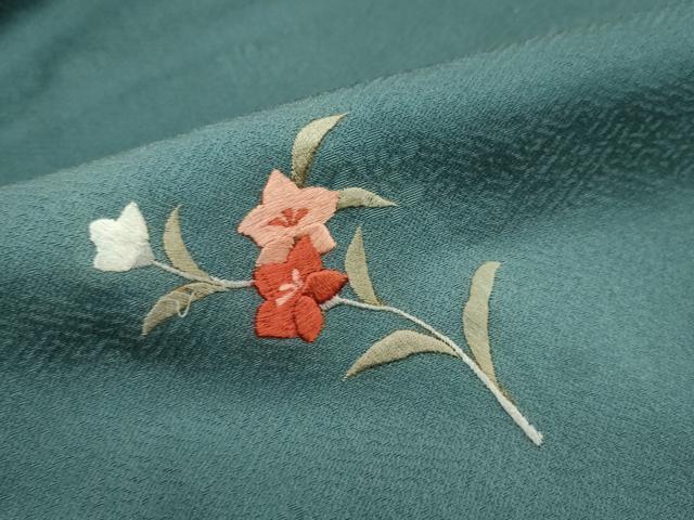 平和屋着物●訪問着　刺繍　草花文　暈し染め　金彩　正絹　逸品　DABI2970ud