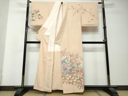 平和屋着物●訪問着　友禅　作家物　花鳥文　正絹　逸品　DABI2971ud