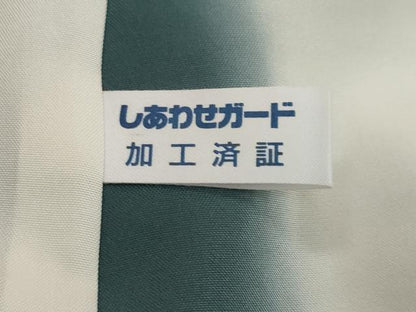 平和屋着物●京の名門　じゅらく謹製　訪問着　紬地　漢方草木染　霞文　正絹　逸品　DABI2972ud