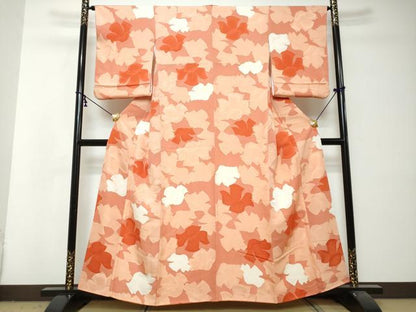 平和屋着物●上質な小紋　地紋起こし　舞花文　正絹　逸品　DABI2973ud