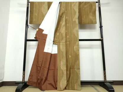 平和屋着物●本場染大島紬　絞り　草花文　正絹　逸品　DABI2974ud