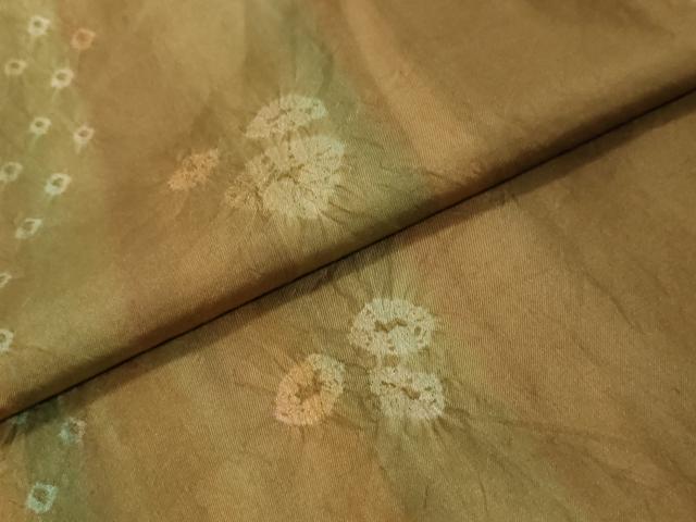 平和屋着物●本場染大島紬　絞り　草花文　正絹　逸品　DABI2974ud