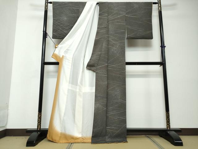 平和屋着物●上質な小紋　変わり縞　正絹　逸品　DABI2977ud