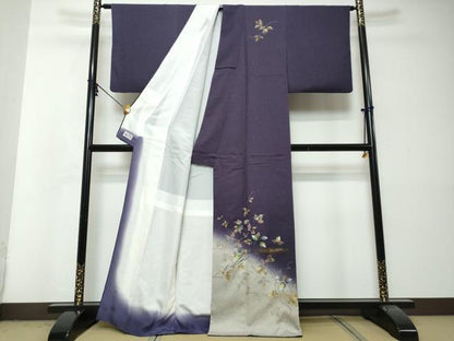 平和屋着物●和紙染染色作家・植村彩弘　訪問着　蔦の葉文　暈し染め　金銀彩　やまと誂製　正絹　逸品　DABI2979ud