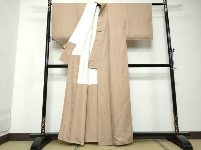 平和屋着物●江戸小紋　草木染　鮫小紋柄　反端付き　正絹　逸品　DABI2981ud