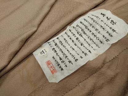 平和屋着物●江戸小紋　草木染　鮫小紋柄　反端付き　正絹　逸品　DABI2981ud