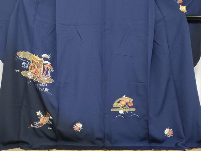 平和屋着物○豪華振袖 総刺繍 流水御所車草花文 暈し染め 金糸
