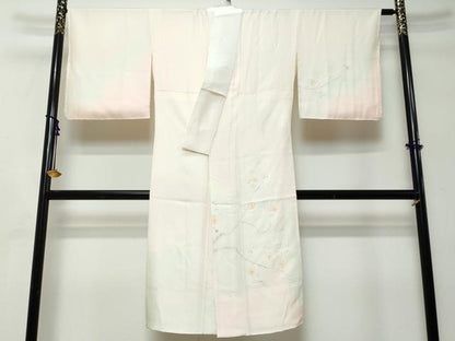 平和屋着物●長襦袢　袷　枝梅文　正絹　逸品　DABI2983ud