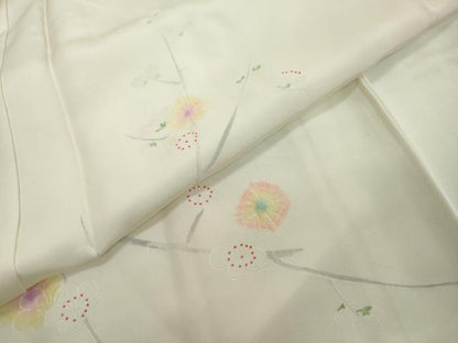 平和屋着物●長襦袢　袷　枝梅文　正絹　逸品　DABI2983ud