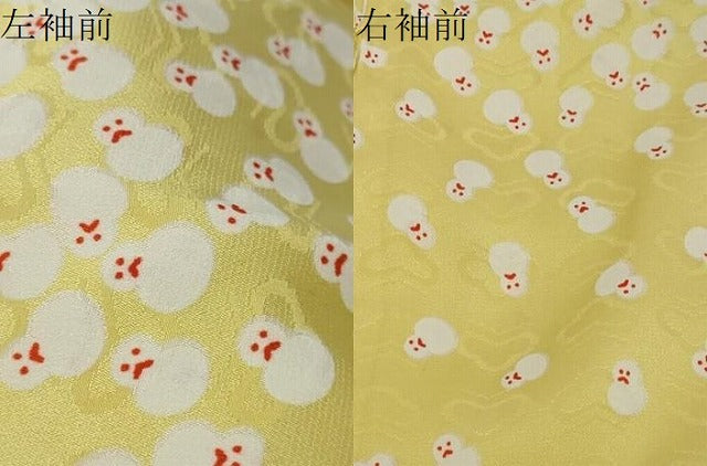平和屋着物●長襦袢　無双仕立て　雪だるま　正絹　逸品　DABI2984ud