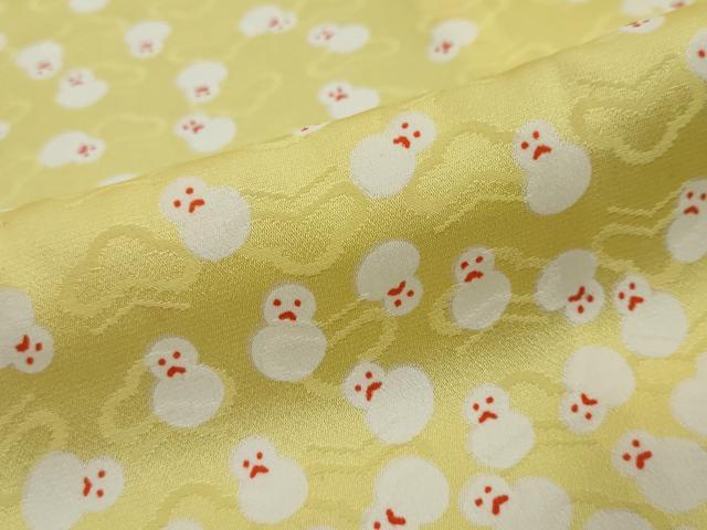 平和屋着物●長襦袢　無双仕立て　雪だるま　正絹　逸品　DABI2984ud