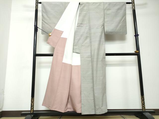平和屋着物●紅花紬　米沢　新田秀次　霞文　正絹　逸品　DABI2988ud
