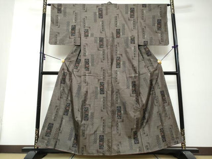 平和屋着物●本場大島紬　9マルキ　短冊花文　正絹　逸品　未使用　DABI2989ud
