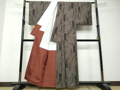 平和屋着物●本場大島紬　9マルキ　短冊花文　正絹　逸品　未使用　DABI2989ud