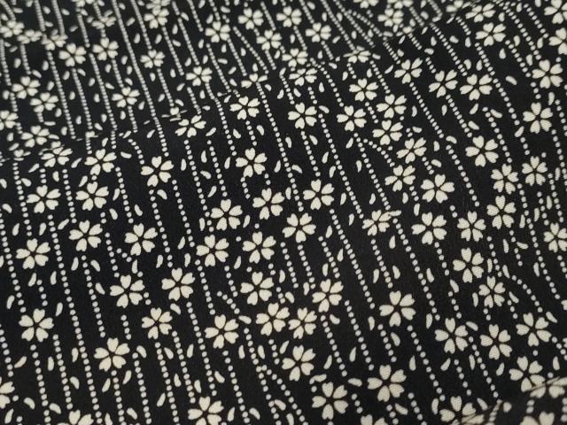 平和屋着物●訪問着　花鳥文　黒地　鈴乃屋扱い　正絹　逸品　DABI2990ud