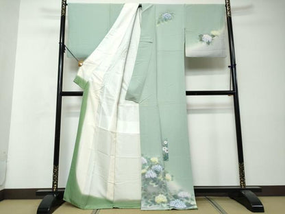 平和屋着物●訪問着　紫陽花　暈し染め　正絹　逸品　DABI2993ud