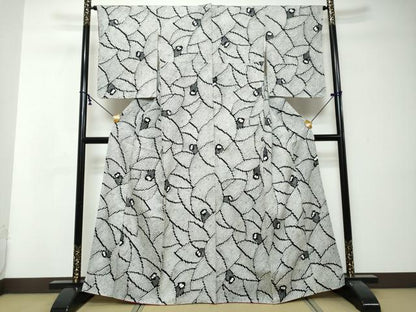平和屋着物●本疋田絞り　小紋　花尽くし文　黒地　正絹　逸品　DABI2994ud