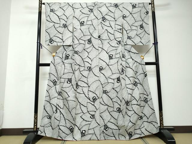 平和屋着物●本疋田絞り　小紋　花尽くし文　黒地　正絹　逸品　DABI2994ud