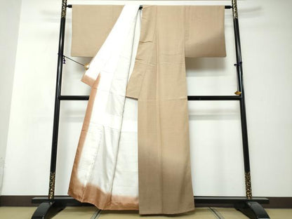 平和屋着物●訪問着　紬地　霞文　暈し染め　正絹　逸品　DABI2996ud