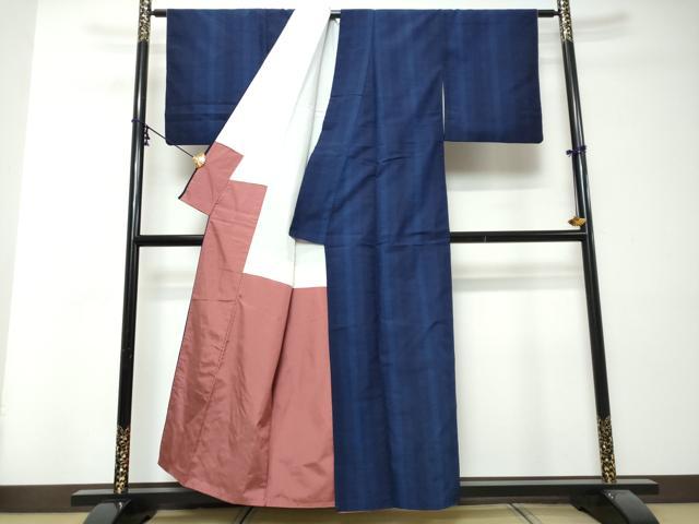 平和屋着物●上質な紬　間道　正絹　逸品　DABI2999ud