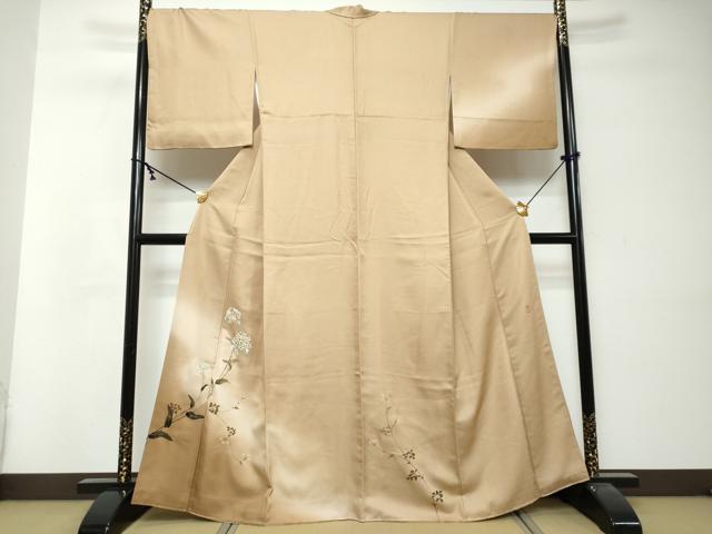 平和屋着物●京友禅作家　打越勇二　訪問着　草花文　暈し染め　金彩　正絹　逸品　DABI3000ud